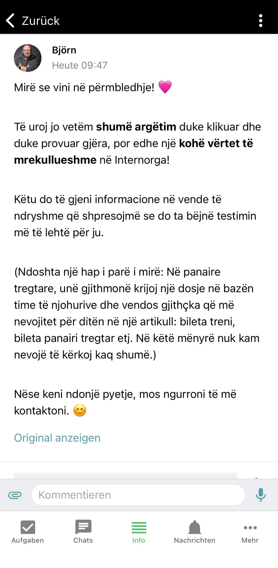 Übersetzte Info: Die Info erscheint in der gewählten Sprache – das Original bleibt per Klick einsehbar.