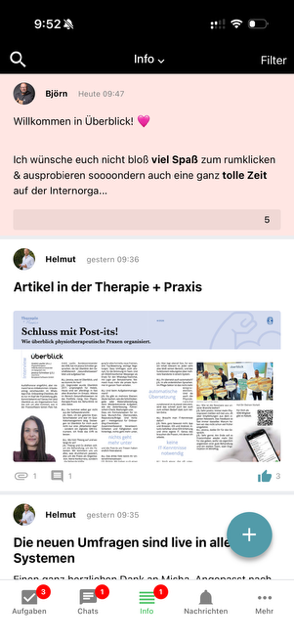 Überblick-App: Schichtinfos teilen